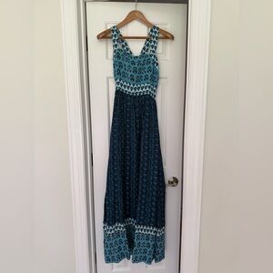 Faherty Blue and White Maxi Dress